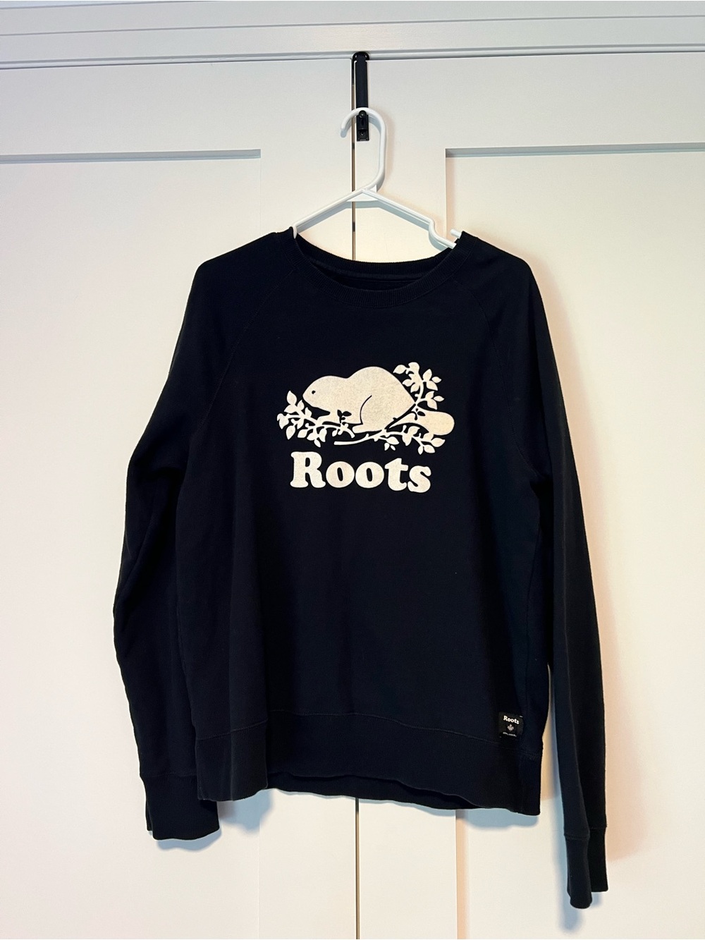 Roots Black Sweatshirt with White Logo